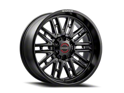 Wicked Offroad W937 Satin Black Milled 6-Lug Wheel; 20x10; -19mm Offset (16-24 Titan XD)