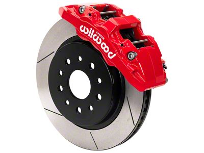 Wilwood AERO6-DM Front Big Brake Kit with 13.38-Inch Slotted Rotors; Red Calipers (20-25 Jeep Gladiator JT)