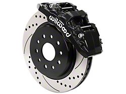 Wilwood AERO6-DM Front Big Brake Kit with 13.38-Inch Drilled and Slotted Rotors; Black Calipers (18-25 Jeep Wrangler JL)