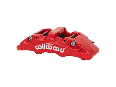Wilwood AeroDM Forged Six Piston Front Brake Caliper; Driver Side; Red (07-18 Jeep Wrangler JK)