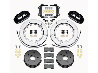 Wilwood Superlite 4R Rear Big Brake Kit with 14-Inch Slotted Rotors; Black Calipers (07-18 Jeep Wrangler JK)