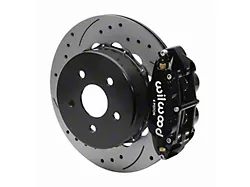 Wilwood Forged Narrow Superlite 4R Rear Big Brake Kit with 14-Inch Drilled and Slotted Rotors for OE Parking Brake; Black Calipers (18-25 Jeep Wrangler JL)
