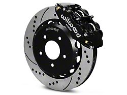 Wilwood Superlite 4R Front Big Brake Kit with Drilled Rotors; Black Calipers (07-18 Jeep Wrangler JK)