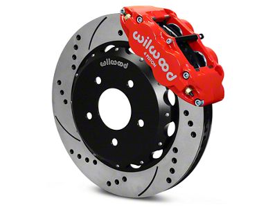 Wilwood Superlite 4R Front Big Brake Kit with Drilled Rotors; Red Calipers (07-18 Jeep Wrangler JK)