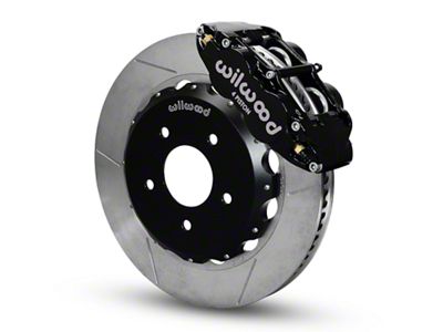 Wilwood Superlite 4R Front Big Brake Kit with Slotted Rotors; Black Calipers (07-18 Jeep Wrangler JK)