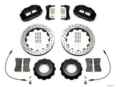Wilwood Superlite 6R Front Big Brake Kit with 12.88-Inch Drilled and Slotted Rotors; Black Calipers (12-16 6-Lug Tacoma)