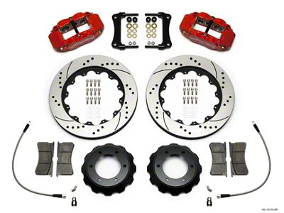 Wilwood Superlite 6R Front Big Brake Kit with 14-Inch Drilled and Slotted Rotors; Red Calipers (12-16 6-Lug Tacoma)