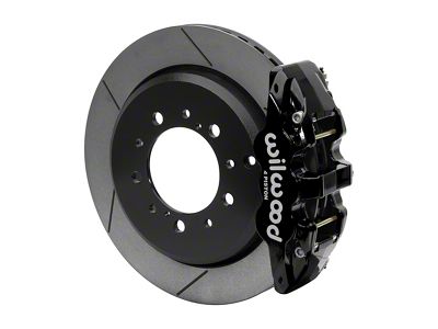 Wilwood AERO4 Rear Big Brake Kit with 14.50-Inch Slotted Rotors; Black Calipers (07-15 Tundra)