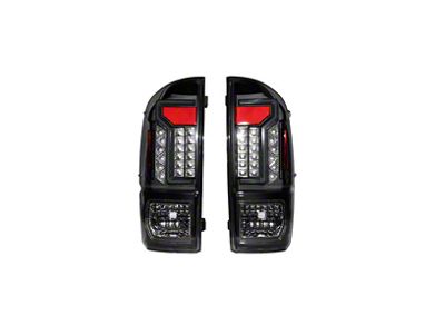 LED Tail Lights; Black Housing; Clear Lens (16-23 Tacoma)
