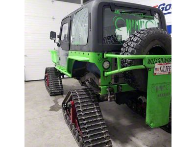 Wizard Works Offroad Comp Cut Rear Armor; Bare Steel (76-86 Jeep CJ7)