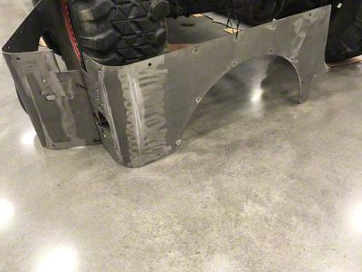 Wizard Works Offroad Rear Armor; Bare Steel (87-95 Jeep Wrangler YJ)