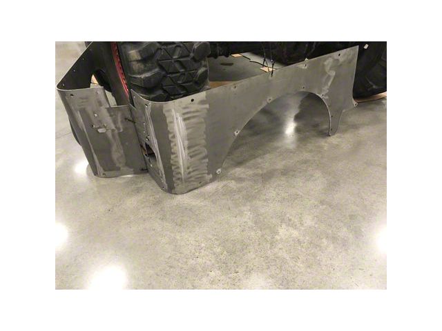 Armor Rear View Wizard Works Offroad Jeep Wrangler Rear Armor; Bare Steel WW3044 (97-06 ...
