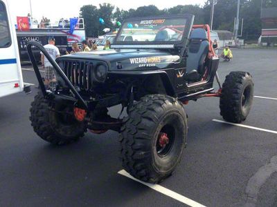 Wizard Works Offroad Stubby Front Bumper with Stinger; Bare Steel (87-95 Jeep Wrangler YJ)