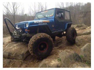 Wizard Works Offroad Stubby Front Bumper with Stinger; Bare Steel (97-06 Jeep Wrangler TJ)