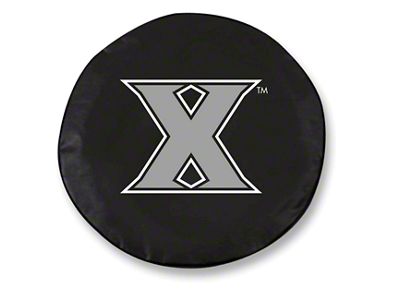 Xavier University Spare Tire Cover; Black (66-18 Jeep CJ5, CJ7, Wrangler YJ, TJ & JK)