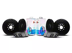 Xbrakes Xi Series 6-Lug Brake Rotor and Pad Kit; Front and Rear; Black (03-09 4Runner)