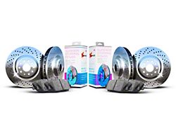 Xbrakes Xi Series Brake Rotor and Pad Kit; Front and Rear; Chrome (11-21 Jeep Grand Cherokee WK2 w/ Solid Rear Rotors, Excluding SRT, SRT8 & Trackhawk)