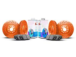 Xbrakes Xi Series Brake Rotor and Pad Kit; Front and Rear; Orange (99-02 Jeep Grand Cherokee WJ w/ Teves Calipers)