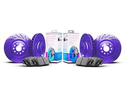 Xbrakes Xi Series Brake Rotor and Pad Kit; Front and Rear; Purple (99-02 Jeep Grand Cherokee WJ w/ Teves Calipers)