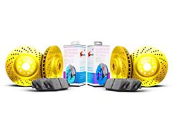Xbrakes Xi Series Brake Rotor and Pad Kit; Front and Rear; Yellow (22-25 Jeep Grand Cherokee WL w/ Solid Rear Rotors)