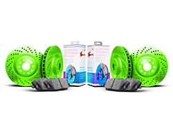 Xbrakes Xi Series Brake Rotor and Pad Kit; Front; Green (00-06 Jeep Wrangler TJ)