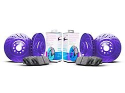 Xbrakes Xi Series Brake Rotor and Pad Kit; Front and Rear; Purple (07-18 Jeep Wrangler JK)