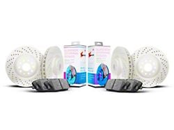 Xbrakes Xi Series Brake Rotor and Pad Kit; Front and Rear; White (07-18 Jeep Wrangler JK)