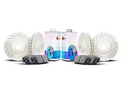 Xbrakes Xi Series Brake Rotor and Pad Kit; Front and Rear; White (03-06 Jeep Wrangler TJ w/ Rear Disc Brakes)