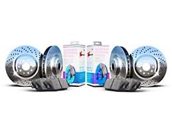 Xbrakes Xi Series 6-Lug Brake Rotor and Pad Kit; Front; Chrome (05-23 6-Lug Tacoma)