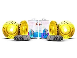 Xbrakes Xi Series 6-Lug Brake Rotor and Pad Kit; Front; Yellow (05-23 6-Lug Tacoma)