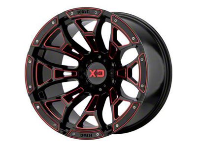 XD Boneyard Gloss Black Milled with Red Tint 6-Lug Wheel; 20x10; -18mm Offset (03-09 4Runner)