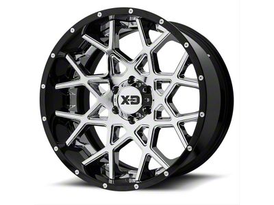 XD Chopstix Chrome with Gloss Black Milled Lip 6-Lug Wheel; 22x10; -18mm Offset (05-15 Tacoma)
