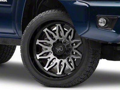 XD Gunner Gloss Black Machined with Gray Tint 6-Lug Wheel; 22x10; -18mm Offset (05-15 Tacoma)