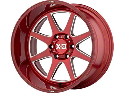 XD Pike Brushed Red Milled 6-Lug Wheel; 22x10; -18mm Offset (05-15 Tacoma)