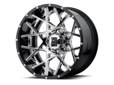 XD Chopstix Chrome Center with Gloss Black Milled Lip 6-Lug Wheel; 20x10; -18mm Offset (24-25 Tacoma)