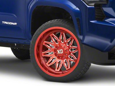 XD Gunner Candy Red Milled 6-Lug Wheel; 22x10; -18mm Offset (24-25 Tacoma)