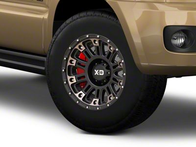 XD Hoss II Satin Black Machined with Gray Tint 6-Lug Wheel; 17x9; 18mm Offset (03-09 4Runner)