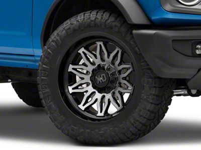 XD Gunner Gloss Black Machined with Gray Tint 6-Lug Wheel; 20x10; -18mm Offset (21-25 Bronco, Excluding Raptor)