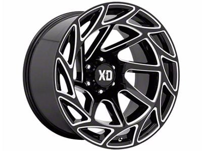 XD Onslaught Gloss Black Milled 6-Lug Wheel; 20x10; -18mm Offset (22-25 Bronco Raptor)