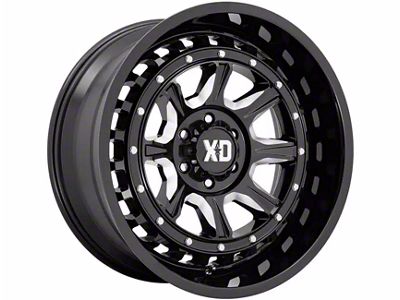 XD Outlander Gloss Black Milled 6-Lug Wheel; 22x10; -18mm Offset (21-25 Bronco, Excluding Raptor)