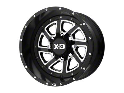 XD Recoil Satin Black Milled with Reversible Ring 6-Lug Wheel; 20x9; -12mm Offset (21-25 Bronco, Excluding Raptor)