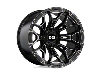XD Boneyard Gloss Black Milled Wheel; 18x9; 0mm Offset (84-01 Jeep Cherokee XJ)