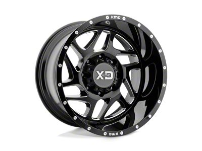XD Fury Gloss Black Milled Wheel; 20x12; -44mm Offset (20-25 Jeep Gladiator JT)