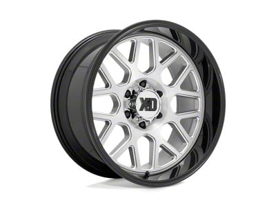 XD Grenade 2 Brushed Milled with Gloss Black Lip Wheel; 20x10; -18mm Offset (20-25 Jeep Gladiator JT)