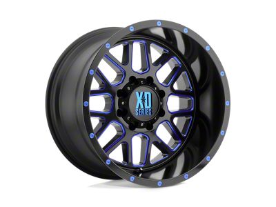 XD Grenade Satin Black Milled with Blue Clear Coat Wheel; 20x9; 0mm Offset (20-25 Jeep Gladiator JT)