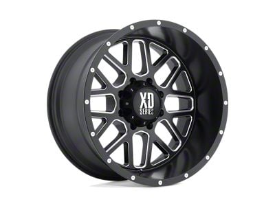 XD Grenade Satin Black Milled Wheel; 20x9; 0mm Offset (20-25 Jeep Gladiator JT)