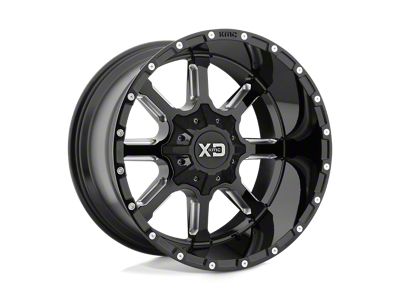 XD Mammoth Gloss Black Milled Wheel; 20x9; 0mm Offset (20-25 Jeep Gladiator JT)