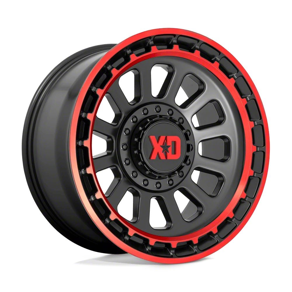 XD Jeep Gladiator Omega Satin Black Machined Lip with Red