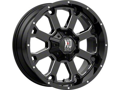 XD Buck 25 Gloss Black Milled Wheel; 20x10; -24mm Offset (22-25 Jeep Grand Cherokee WL)