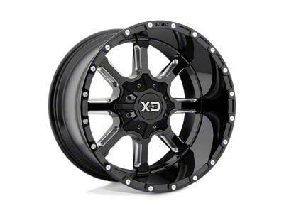 XD Mammoth Gloss Black Milled Wheel; 22x12; -44mm Offset (22-25 Jeep Grand Cherokee WL)